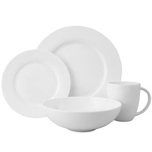 Wilkie Brothers - Rim Royale White Dinner Set 16pce