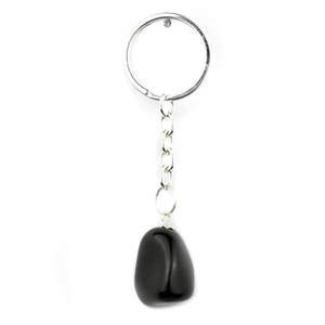 Black Jasper Tumblestone Keyring
