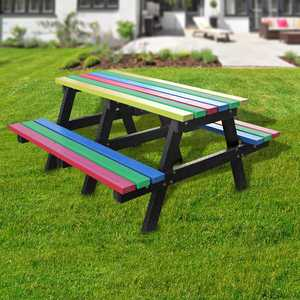 STANDARD PICNIC TABLE - 780 X 440 X 1500  X 1460-Black Legs/Undercarriage -MULTI