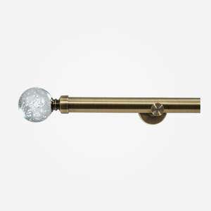 28mm Allure Signature Antique Brass Glass Bubbles Eyelet Curtain Pole