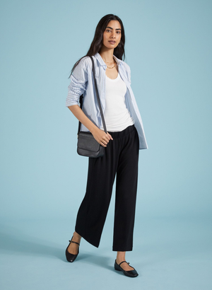 Cropped Palazzo Trousers - UK 12 | EU 40 | US 08 / Caviar Black