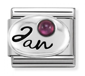 Nomination CLASSIC Silvershine Symbols January Garnet Birthstone Charm 330505/01