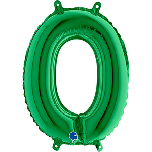 Number 0 Green Air Fill Foil Balloon 35cm / 14 in