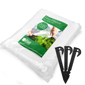 2m x 10m Folded Frost Fleece | Cold Weather Plant & Seed Protection - Plastic (Hooked)