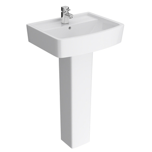 Genova Modern Basin with Pedestal - 1 Tap Hole 520x420mm
