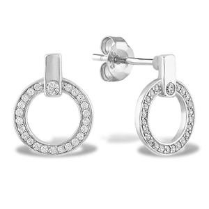 Rosa Lea Open Circle Pave Stud Earrings AE-948226EA-1