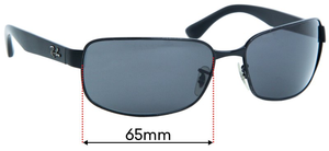 Sunglass Fix Replacement Lenses for Ray-Ban RB3566-CH - 65mm Wide
