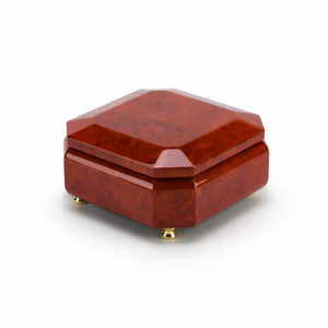 Astonishing 30 Note Beveled Octagonal Wood Music Jewelry Box