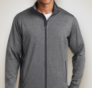 Sport-Tek Sport-Wick Stretch Full Zip Jacket - Charcoal Grey Heather / Charcoal Grey