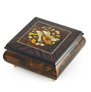 Hand-made 18 Note Italian Jewelry Box with Mandolin Wood Inlay