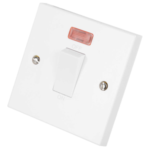 Scolmore Click Polar 45A DP 1 Gang Switch with Neon White