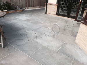 Indian Sandstone Paving - Polished Kandla Grey - 900 x 600mm - Slab