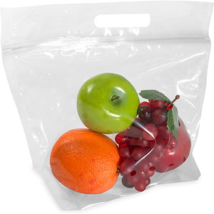 Vented Plastic Produce Bags - 11" x 9.875" + 4" 2.5 mil