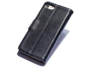 Premium Leather Wallet Case for iPhone SE 2 / SE 3 - Black