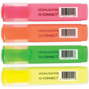 Q-Connect Assorted Highlighter Pens (4 Pack) KF01116