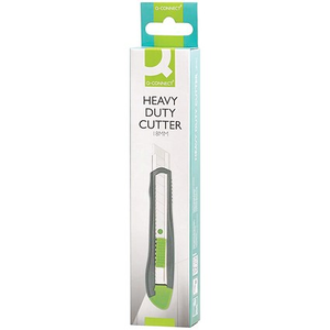 Q-Connect Heavy Duty 18mm Cutting Knife Black/Green 68BC