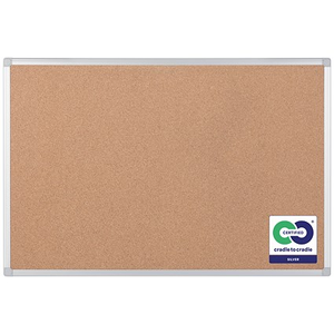Bi-Office Earth-It Cork Board, 900x600mm, Aluminium Frame