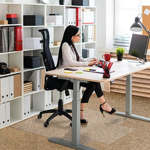 Floortex Advantagemat PVC Lipped Chair Mat, Carpets up to 6mm, 1200x900x22mm, Clear