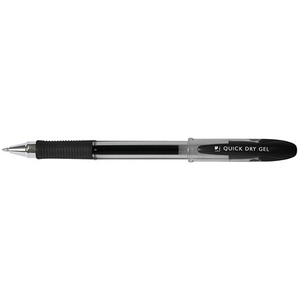 Q-Connect Quick Dry Gel Pen Medium Black (Pack of 12) KF00678