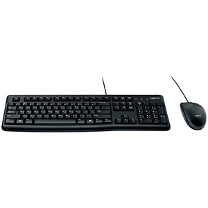 Logitech MK120 Keyboard and Mouse Set, Wired, Black