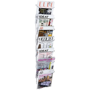 Alba Wall Mounted 7 Pocket Literature Holder A4 Chrome DD7M