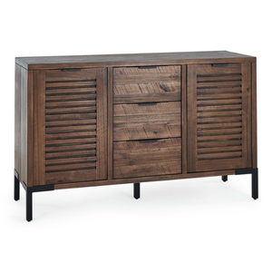 Detroit Solid Hardwood and Metal Large Sideboard