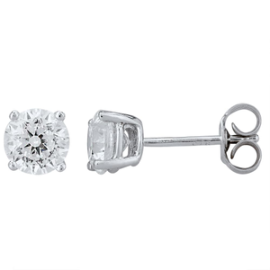 Starbright Silver 6mm Four Claw Cubic Zirconia Stud Earrings E2768(6M) 3A