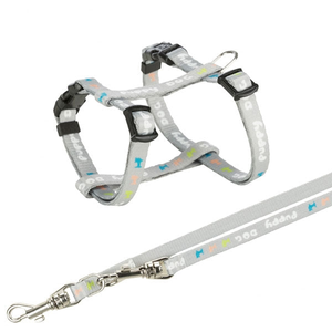 Trixie Junior Puppy Harness with Leash Grey