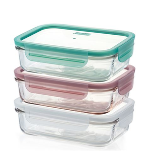 Glasslock - Rectangular Tempered Glass 710ml Set 3pce