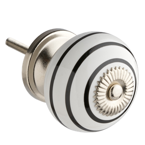 Swirl Design Cabinet/Drawer Knob - 40mm - Black/White - Elite Knobs & Handles