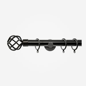 28mm Allure Signature Matt Black Cage Curtain Pole
