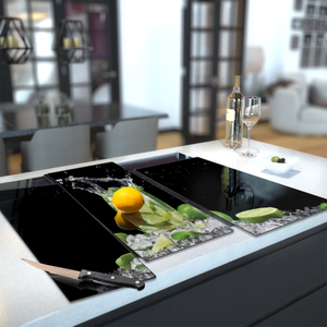 Glass Hob Cover / Chopping Board in Mojito - 90cm Wide x 52cm High