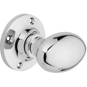 Oval Mortice Door Knob - Chrome Plated - Pair - Internal - Designer Levers