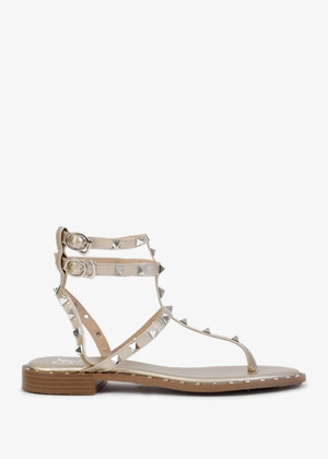 Cube Gold Square Studded Gladiator Sandals