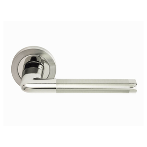 Edwin Straight Lever Door Handle on Rose - Dual Tone Nickel - Internal - Pair - Designer Levers