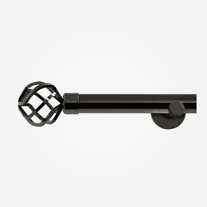 28mm Allure Signature Black Nickel Cage Eyelet Curtain Pole