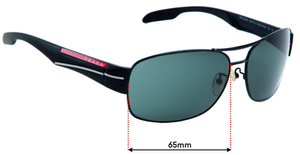 Sunglass Fix Replacement Lenses for Prada SPS53NA - 65mm Wide