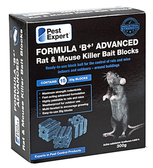 Pest Expert Formula 'B' Rat Poison Bait Blocks 300g (15 blocks)