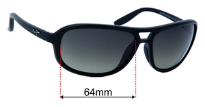 Sunglass Fix Replacement Lenses for Maui Jim MJ288 Breakers - 64mm Wide