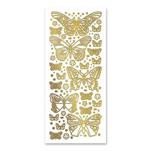 Butterflies (L&S) Gold Self Adhesive Peel Off Stickers