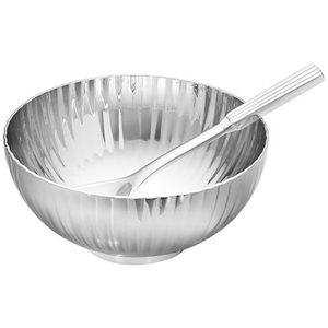 Georg Jensen - Bernadotte S/S Salt Cellar & Spoon Set 2pce