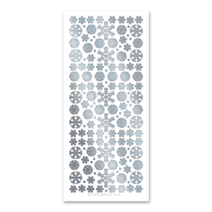 Mixed Snowflakes  Silver Self Adhesive Stickers