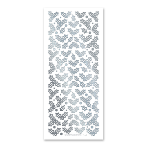 Holly Sprigs  Silver Self Adhesive Stickers
