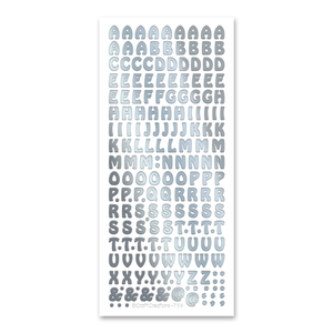 10mm Alphabet Uppercase Silver Self Adhesive Stickers