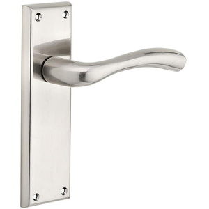 Minerva Curved Lever Latch Door Handle - Brushed Satin Nickel - Internal - Pair - Designer Levers