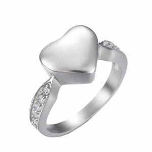 Silver Heart Handwriting Ashes Ring