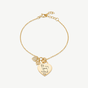 Gold Leaf Duo Handwriting Bracelet