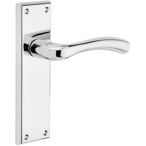 Minerva Curved Lever Latch Door Handle - Polished Chrome - Internal - Pair - Designer Levers