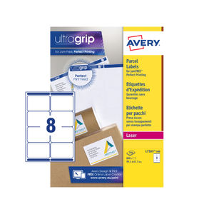 AVERY Jam-Free Quick PEEL Labels - White - 99.1x67.7mm - 8 Per Sheet - 100 Sheets