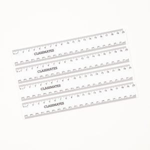 Classmates Shatter Resistant Ruler - White - 200mm/20cm - Pack of 10